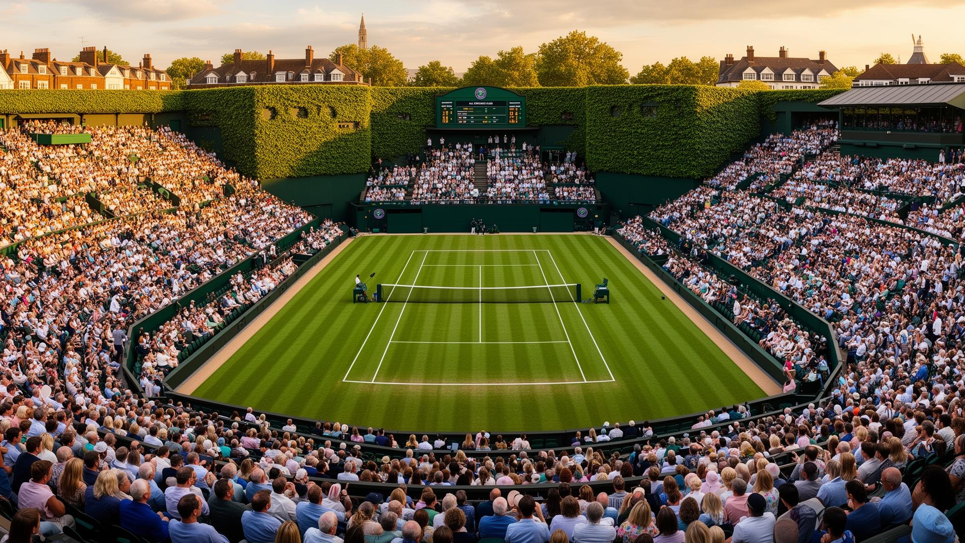 Wimbledon Centre Court packed with spectators